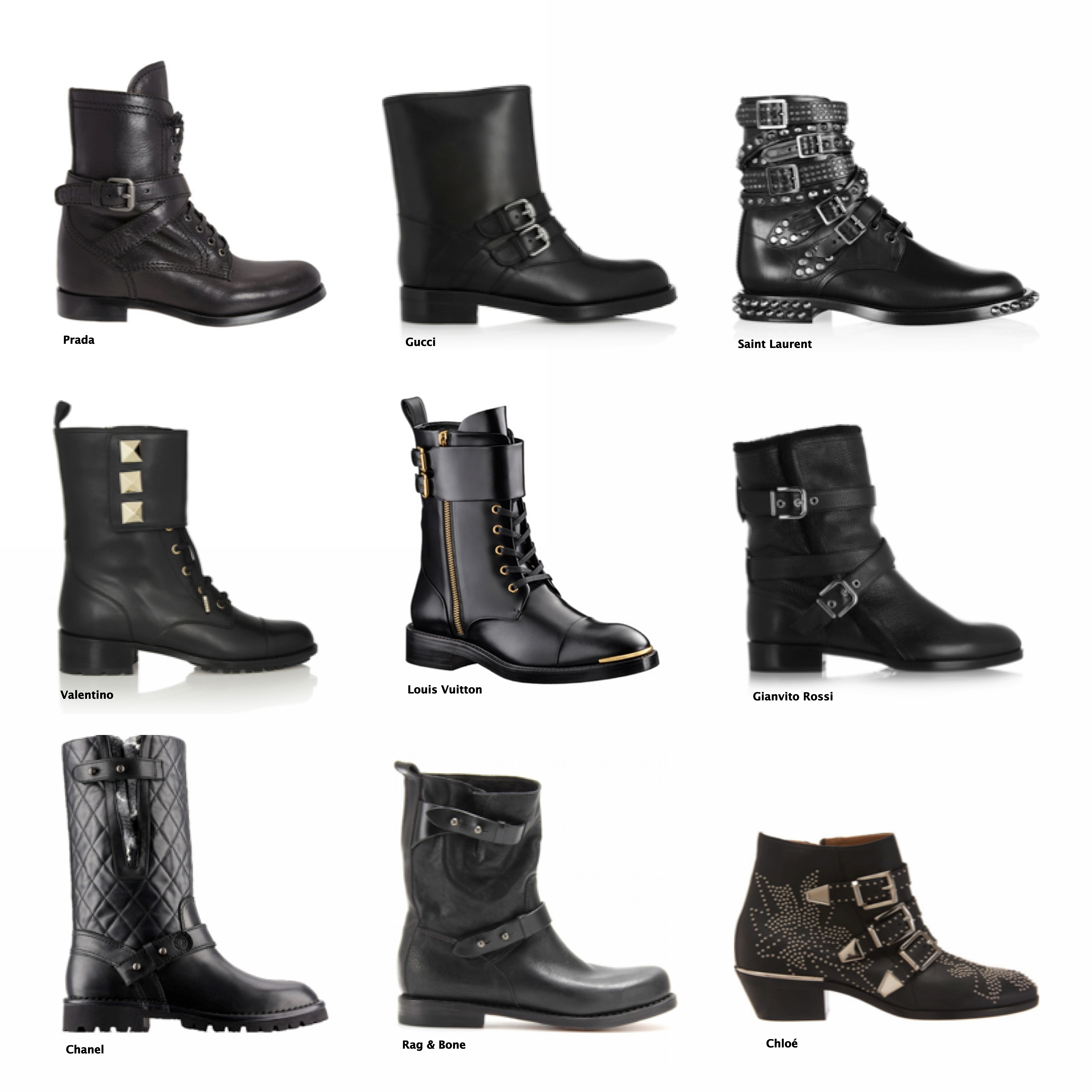chanel army boots